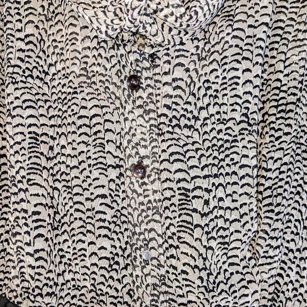 Black & Grey Pattern Top Solid Black Pencil Botto… - image 5